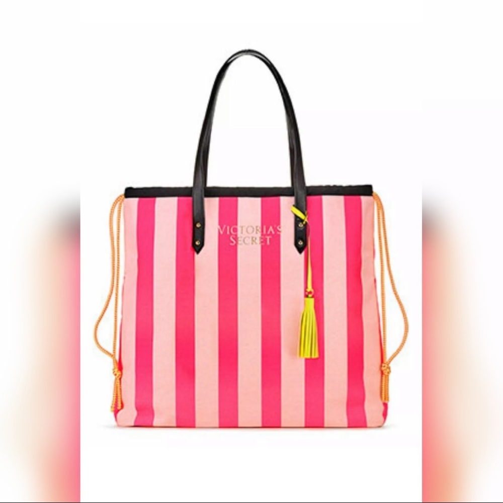 Victoria’s Secret Striped Canvas Getaway Tote Bag